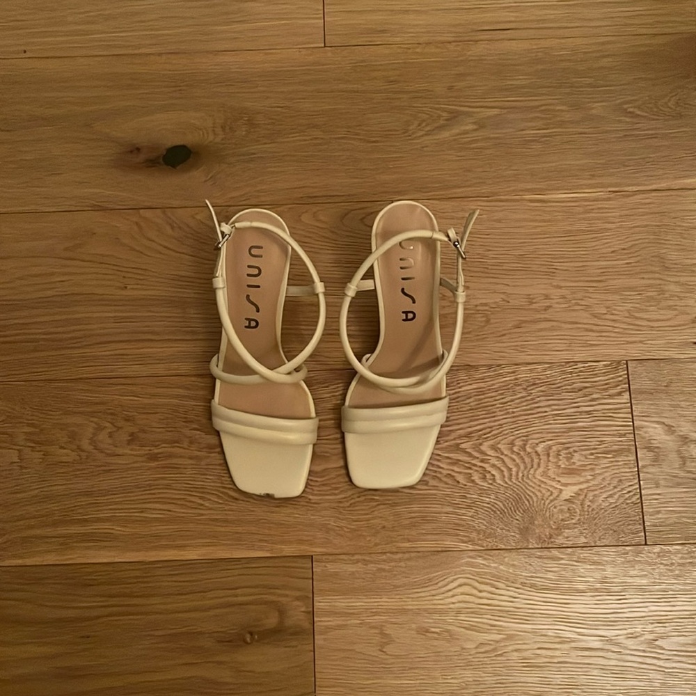 White Unisa heels